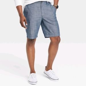 Goodfellow & Co Men Every Wear 9"Slim Fit Flat Front Chino Size 28 Chambray Blue